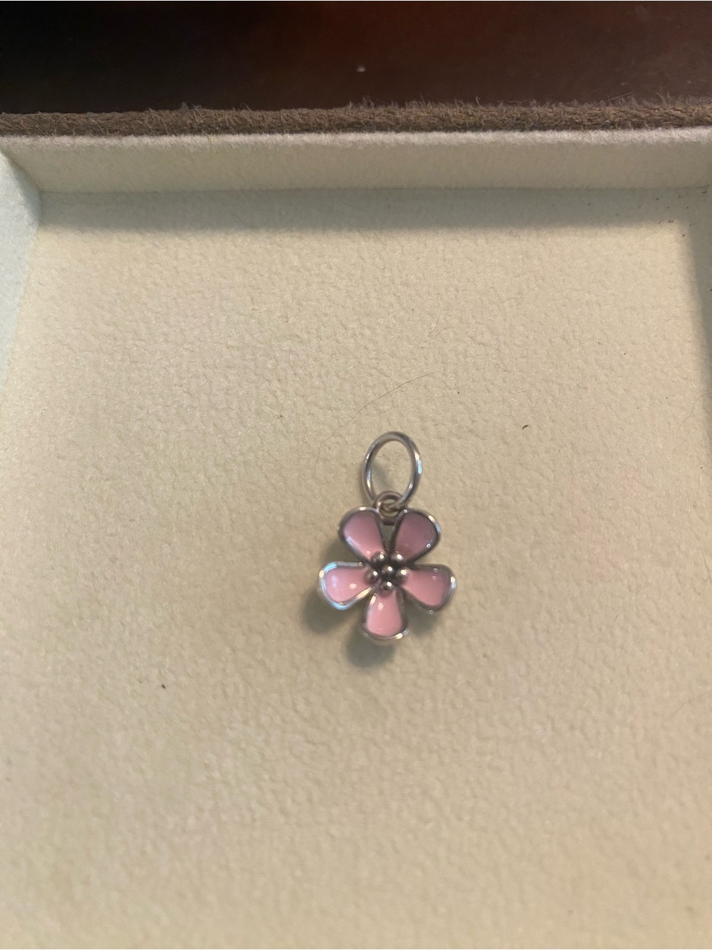 Linx Pink Enamel Flower Bracelet sterling Charm - Women Jewelry